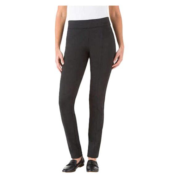 Hilary Radley Ponte Slim Leg Stretch Pants Pull On Dark Gray Women's Size L - Picture 1 of 10